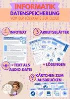 Vorschau - Arbeitsblätter - Geschichte der Speichermedien - Von der Lochkarte zur Cloud - Deckblatt