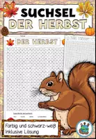 Vorschau - Arbeitsblätter - Suchsel / Suchspiel "Der Herbst" DaZ / DaF / Deutsch - Deckblatt