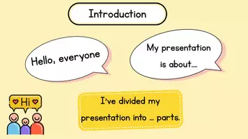Vorschau - Poster - Giving a presentation - einfache Formulierungen für Präsis - Seite 1