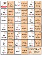 Vorschau - Spiele - Lesespiel Herbst Klasse 2 Freiarbeit Lesedomino Leserätsel - Seite 1