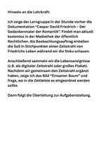 Vorschau - Stundenentwürfe - Analytische Skizzen zu Caspar David Friedrich: Einsamer Baum - Seite 1