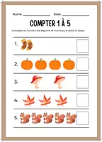 Aperçu - Feuilles d'exercices - compter 1à 10 - Page 1