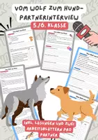 Vorschau - Arbeitsblätter - Vom Wolf zum Hund- Partnerinterview | Unterrichtsreihe "Tiere in unserem Umfeld", Biologie 5./6. Klasse - Deckblatt
