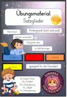 Vorschau - Fördermaterial/Inklusion - Satzglieder üben – Sätze bauen & umstellen mit Tieren (3./4. Klasse) - Deckblatt