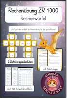 Vorschau - Spiele - Mathematik im Zahlenraum bis 1000 – Rechenübungen, Würfelspiel & Arbeitsblätter (3. Klasse) - Deckblatt