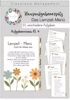 Vorschau - Aufgabenkarten - Hausaufgabenalternative - Lernzeit Menü - Deckblatt