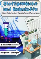 Vorschau - Arbeitsblätter - Stoffgemische und Reinstoffe einfach erklärt - Deckblatt
