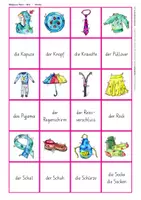 Vorschau - Spiele - Wortschatzaufbau (DaZ) – Kleider – Bildpaare - Seite 2