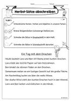 Vorschau - Arbeitsblätter - Sätze abschreiben Herbst | Übungen am Text - Seite 2