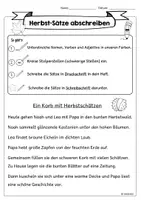 Vorschau - Arbeitsblätter - Sätze abschreiben Herbst | Übungen am Text - Seite 3