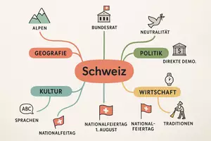 Vorschau - Arbeitsblätter - Arbeitsblatt "Schweiz" + Onlineübung & MP3 + Mindmap + Infografik - Seite 2