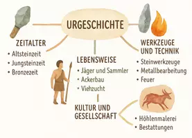 Vorschau - Arbeitsblätter - Arbeitsblatt "Urgeschichte" + Onlineübung & MP3 + Mindmap + Infografik - Seite 2