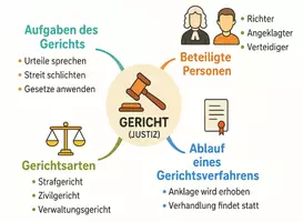 Vorschau - Arbeitsblätter - Arbeitsblatt "Gericht" + Onlineübung & MP3 + Mindmap + Infografik - Seite 3