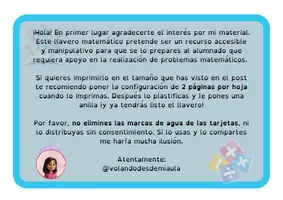 Vista previa - Refuerzo / NEE / Materiales de apoyo - LLAVERO MATEMÁTICAS para repasar OPERACIONES BÁSICAS - página 2