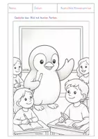 Vorschau - Arbeitsblätter - Ausmalbilder Pinguin-Klassentier - Seite 1