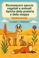 anteprima - Presentazioni / Lavagne - Riconoscere specie vegetali e animali tipiche della prateria e della steppa - Pagina di copertina