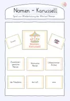 Vorschau - Spiele - Nomenkarussell Wiederholungsspiel Wortart Nomen - Deckblatt