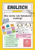 Vorschau - Arbeitsblätter - Wie lerne ich Vokabeln richtig? - Deckblatt