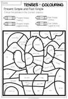 Vorschau - Arbeitsblätter - TENSES COLOURING - 5 Arbeitsblätter (differenziert) - Seite 3