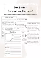 Vorschau - Arbeitsblätter - Der Herbst: Sachtext und Steckbrief - Deckblatt