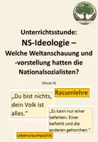 Vorschau - Stundenentwürfe - Unterrichtsstunde: NS-Ideologie - Welche Weltanschauung und -vorstellung hatten die Nationalsozialisten? - Deckblatt