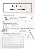 Vorschau - Arbeitsblätter - Der Herbst: Herbst-Flyer lesen und Sätze zuordnen - Deckblatt