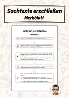 Vorschau - Merkblätter - Sachtexte erschließen - Merkblatt - Deckblatt