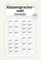 Vorschau - Arbeitsblätter - Klassensprecherwahl Wahlzettel Stimmzettel - Deckblatt