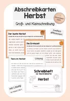 Vorschau - Arbeitsblätter - Abschreibkartei Herbst (Groß- und Kleinschreibung) - Deckblatt
