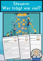 Vorschau - Arbeitsblätter - Steuern und Fairness - Arbeitsblätter mit Lösungen - Einkommensteuer und soziale Gerechtigkeit - Erdkunde und Gesellschaftslehre Klasse 9/10 - Deckblatt