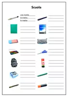 Vorschau - Arbeitsblätter - Scuola. Arbeitsblatt zum Ausfüllen. Vokabeltabelle - Seite 1
