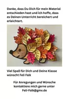 Vorschau - Mal- und Bastelvorlagen - Kunstidee Igel im Herbst - sofort einsetzbar - ab Klasse 1 - Seite 1