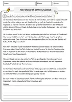Vorschau - Arbeitsblätter - Historischer Materialismus Ethik und Philosophie Lesetext mit Richtig Falsch Multiple Choice und Fragen zum Text - Seite 1