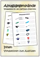 Vorschau - Arbeitsblätter - Alltagsgegenstände. Arbeitsblatt zum Ausfüllen - Deckblatt