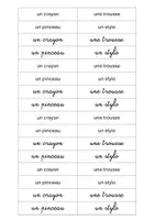 Aperçu - Apprentissages en autonomie - correspondance mots en capitale, script et cursive - thème école - Page 1