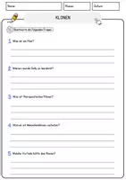 Vorschau - Arbeitsblätter - Klonen(1) Ethik und Philosophie Lesetext mit Richtig Falsch Multiple Choice und Fragen zum Text - Seite 3