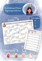 Vorschau - Arbeitsblätter - Materialpaket Buchstabenspiel Regenbogenwettrennen - wachsendes Materialpaket - Seite 1
