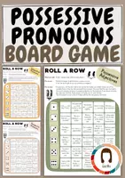 Vorschau - Spiele - Roll a Row - Spiel zu englischen Pronomen | Possessives & Pronouns Board Game - Deckblatt
