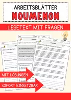 Vorschau - Arbeitsblätter - Noumenon Ethik und Philosophie Lesetext mit Richtig Falsch Multiple Choice und Fragen zum Text - Deckblatt
