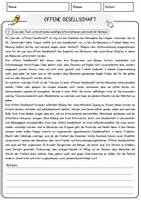 Vorschau - Arbeitsblätter - Offene Gesellschaft Ethik und Philosophie Lesetext mit Richtig Falsch Multiple Choice und Fragen zum Text - Seite 1
