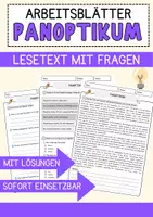 Vorschau - Arbeitsblätter - Panoptikum Ethik und Philosophie Lesetext mit Richtig Falsch Multiple Choice und Fragen zum Text - Deckblatt