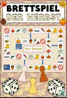 Vorschau - Stationenlernen - Brettspiel / Spielplan "Der Herbst" DaZ / DaF / Deutsch - Deckblatt