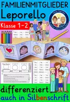 Vorschau - Mal- und Bastelvorlagen - Meine Familie Klasse 1 und 2 - Leporello Familienmitglieder - Deckblatt