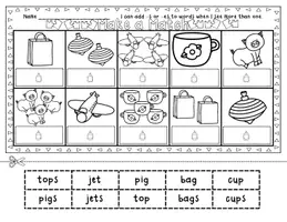 Aperçu - Feuilles d'exercices - Plural Nouns - Adding -s or -es to Make More Than One - Page 2
