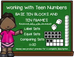 Aperçu - Feuilles d'exercices - Working With TEEN NUMBERS Using Base Ten Blocks and Ten Frames - Page 1