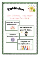 Vorschau - Bildkarten - Reflexionskarten - Stunde, Tag, Wochenrückblick - Deckblatt