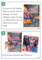 Vorschau - Mal- und Bastelvorlagen - HALLOWEEN Kunstprojekt: Lustige 3D-Fledermaus basteln! - Seite 2