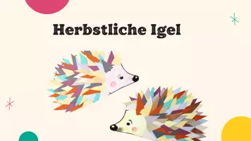 Vorschau - Stationenlernen - Herbstlicher Igel aus Papierresten - Deckblatt