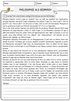 Vorschau - Arbeitsblätter - Philosophie als Gespräch Ethik und Philosophie Lesetext mit Richtig Falsch Multiple Choice und Fragen zum Text - Seite 1