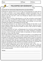 Vorschau - Arbeitsblätter - Philosophie der Gegenwart Ethik und Philosophie Lesetext mit Richtig Falsch Multiple Choice und Fragen zum Text - Seite 1
